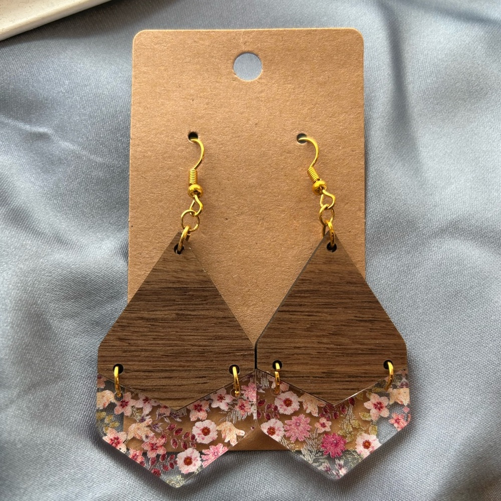 Acrylic and Wood Earrings
